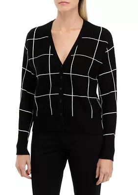 Women's Windowpane Cardigan