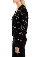 Women's Windowpane Cardigan