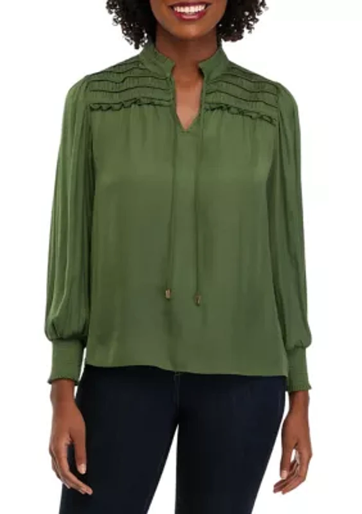 Women's Ruffle Yoke Airflow Blouse