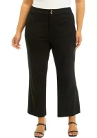 Plus Solid Wide Leg Pants