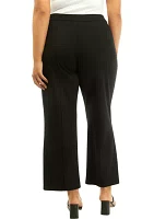 Plus Solid Wide Leg Pants