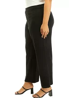 Plus Solid Wide Leg Pants