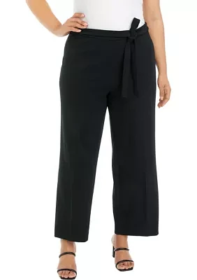 Plus Pull On Belted Pants