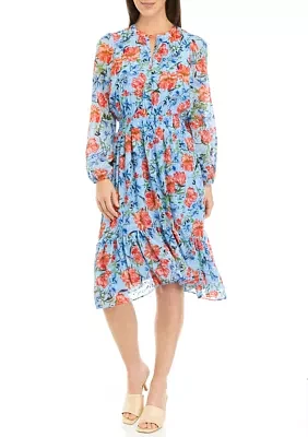 Women's Smocked Waist Floral Printed Dress