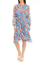 Women's Smocked Waist Floral Printed Dress