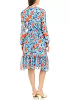 Women's Smocked Waist Floral Printed Dress