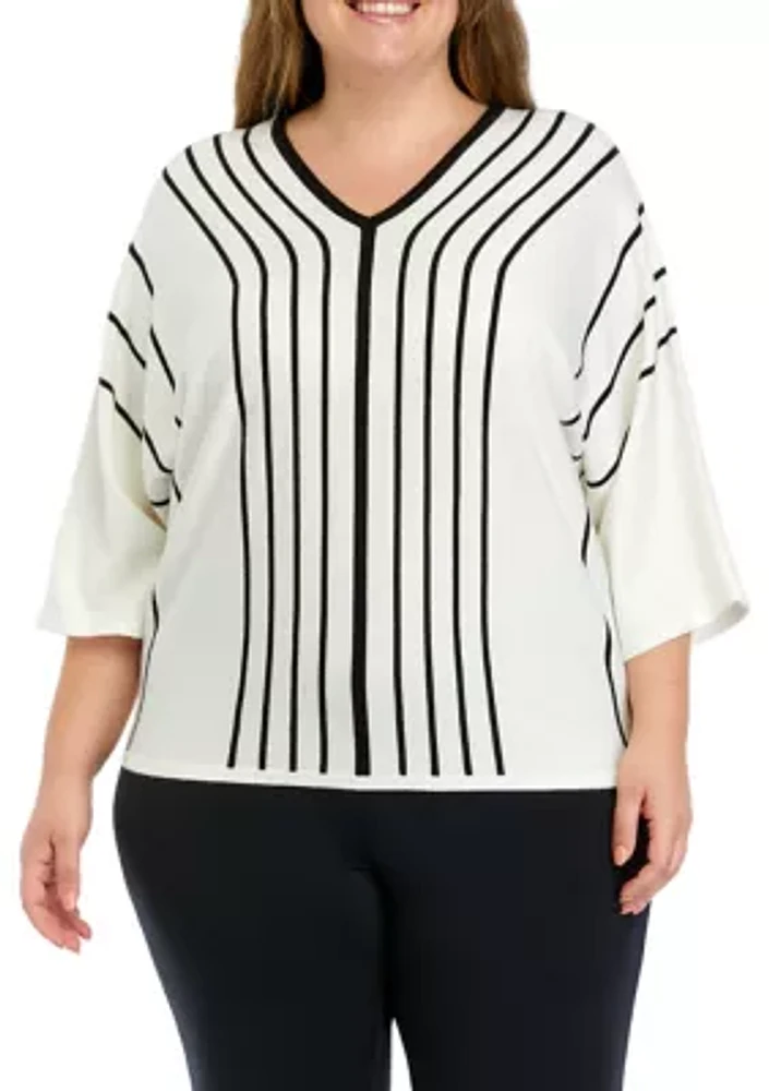 Plus Dolman Stripe Sweater