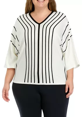 Plus Dolman Stripe Sweater