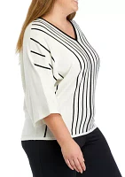 Plus Dolman Stripe Sweater