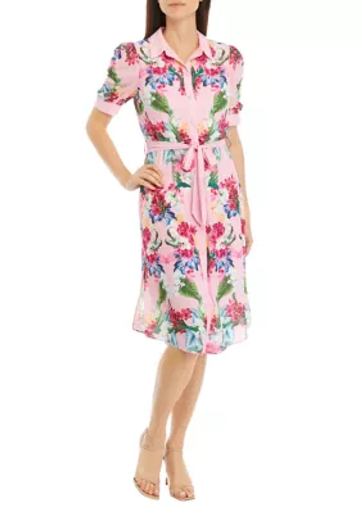 Women's Floral Printed Shirtdress