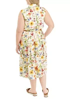 Plus Sunray Garden Print Dress