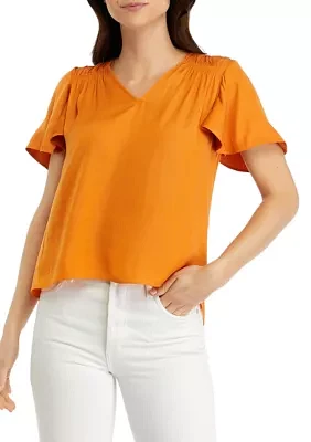 Women's Flutter Sleeve Airflow Top