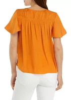 Women's Flutter Sleeve Airflow Top