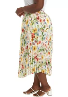 Plus Sunray Garden Print Skirt