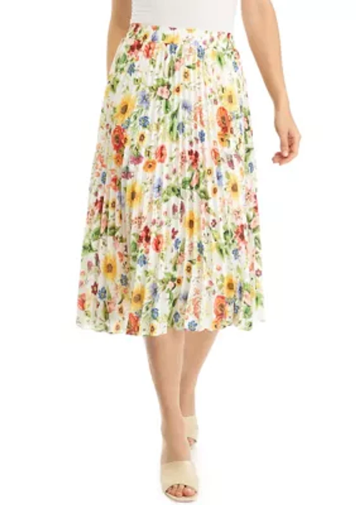 Women's Floral Pleated Skirt