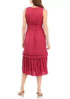 Women's Sleeveless Smock Waist Airflow Dress