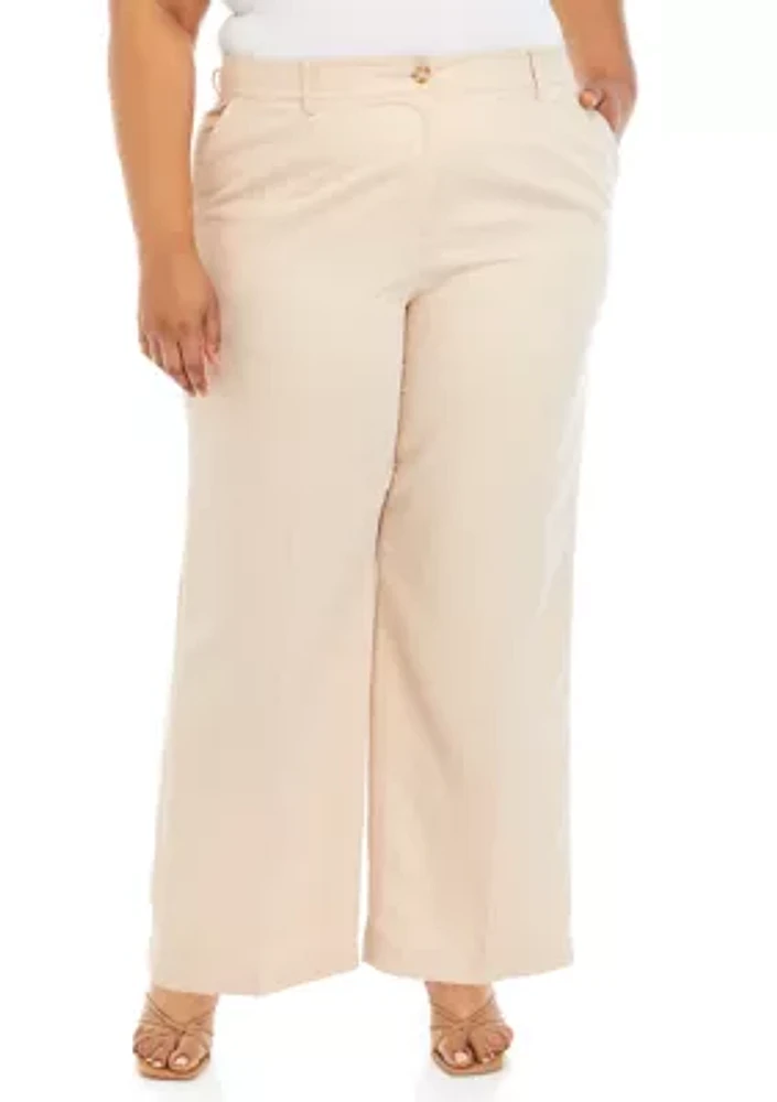 Plus Full Length Wide Leg Pants