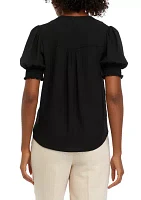 Petite V-Neck Blouse