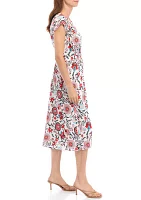 Women's Short Sleeve Floral Shirtdress