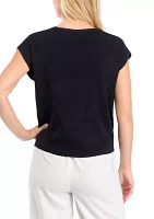 Women's Short Sleeve Twist Front Top