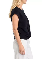 Women's Short Sleeve Twist Front Top