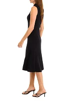 Women's Sleeveless Mock Neck Ribbed Dress