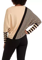 Women's Dolman Sleeve Diagonal Stripe Sweater