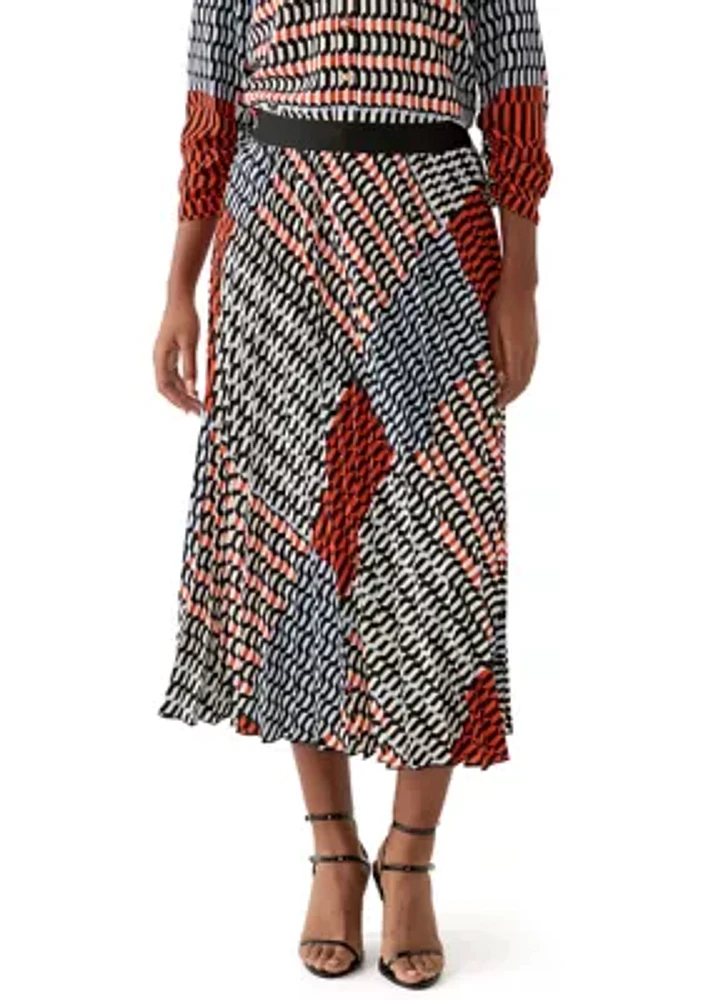 Women's Printed Pleated Skirt