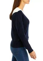 V-Neck Color Block Sweater