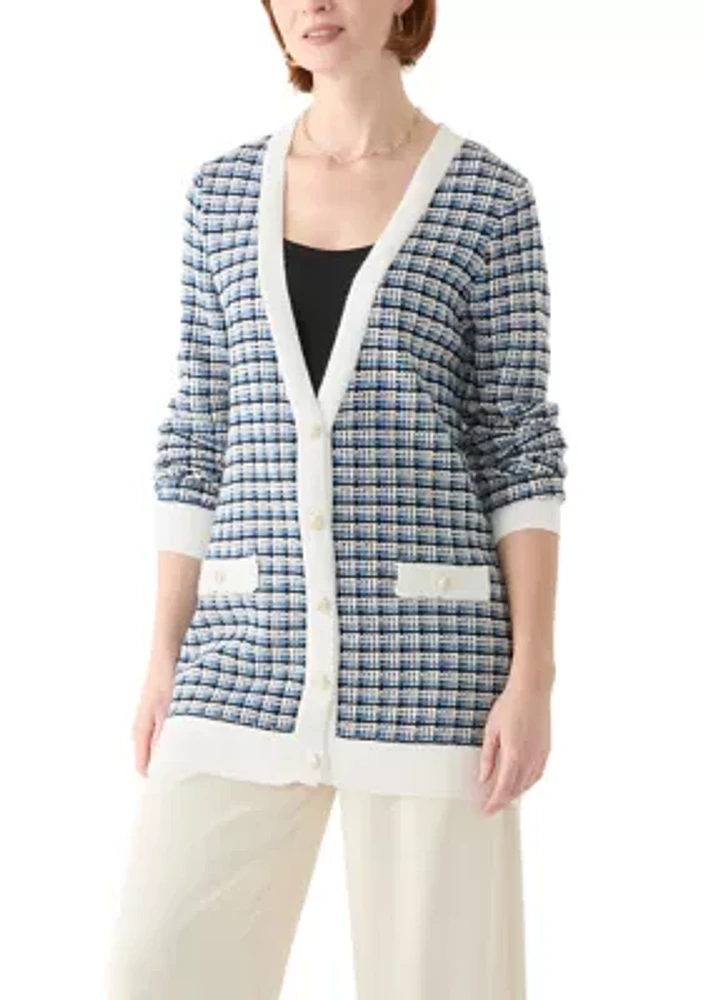 Women's Long Sleeve V-Neck Cardigan with Pockets