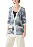 Women's Long Sleeve V-Neck Cardigan with Pockets