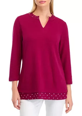 Women's 2Fer Textured Top