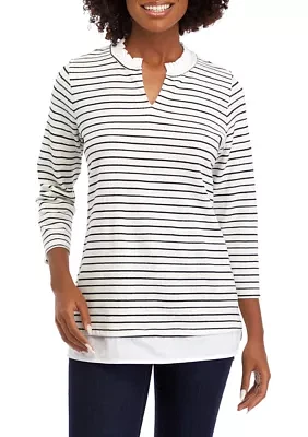 Women's 2Fer Ottoman Stripe Shirt