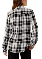 Women's Long Sleeve Plaid Flannel Shirt