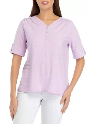 Women's Elbow Sleeve Henley Shirt