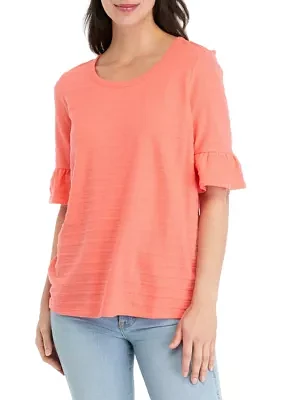 Women's Elbow Bell Sleeve Top