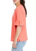 Women's Elbow Bell Sleeve Top