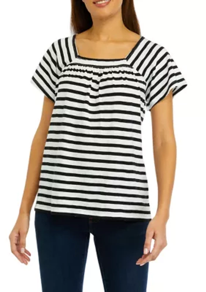 Women's Raglan Sleeve Striped Top