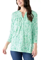 Women's Printed Smocked Top