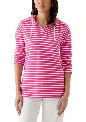 Women's Stripe French Terry Hoodie