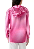 Women's Stripe French Terry Hoodie
