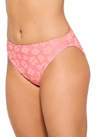 Terry Jacquard High Waisted Swim Bottoms