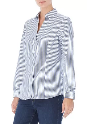 Women's Easy Care Stripe Y-Neck Shirt