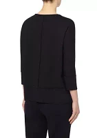 Serenity Knit 3/4 Dolman Sleeve Tunic with Seam Detail