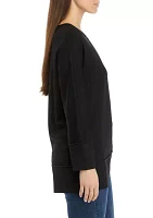 Petite Serenity Knit 3/4 Dolman Sleeve Seam Detail Tunic