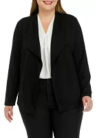 Plus Drape Front Jacket