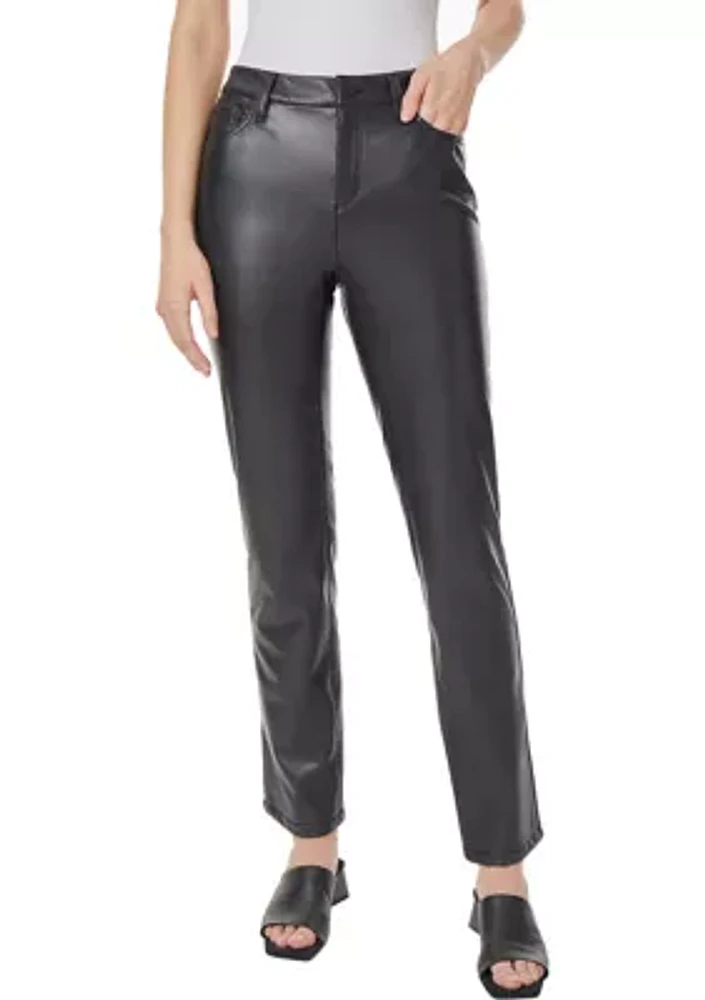 Women's Faux Leather Lexington Straight Leg Pants