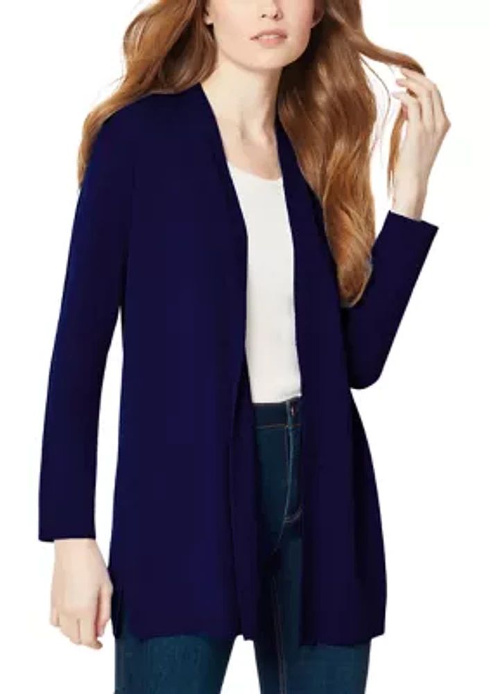 Women's Open Front Cardigan with Novelty Placket