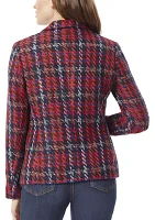 Women's Plaid Faux Double Breasted Jacket