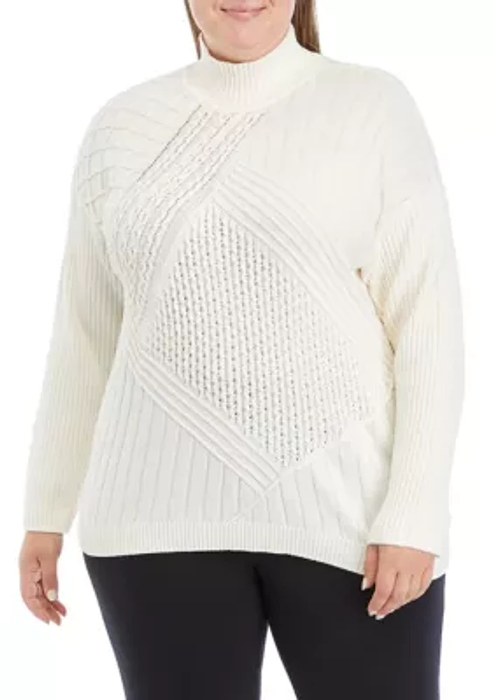 Plus Reversible Directional Stitched Sweater